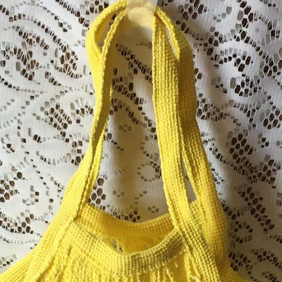 NWT BLACK BIRD ELF YELLOW MARKET BAG - Picture 6 of 8